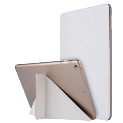 Für iPad 10,2 Zoll Seidentextur Horizontale Verformung Flip Ledertasche mit Halter