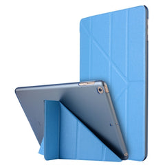 For iPad 10.2 inch Silk Texture Horizontal Deformation Flip Leather Case with Holder