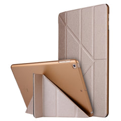 For iPad 10.2 inch Silk Texture Horizontal Deformation Flip Leather Case with Holder