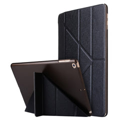 For iPad 10.2 inch Silk Texture Horizontal Deformation Flip Leather Case with Holder