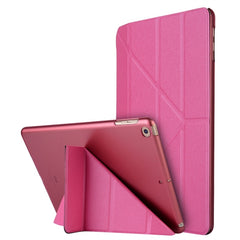 For iPad 10.2 inch Silk Texture Horizontal Deformation Flip Leather Case with Holder