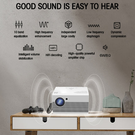 Proyector digital LED HD portátil para cine en casa T10 1920 x 1080P de 3600 lúmenes, versión para Android, versión para Android