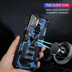 Camouflage Armor Shockproof TPU + PC Magnetic Protective Case with Holder, For iPhone 11 Pro Max, For iPhone 11, For iPhone 11 Pro