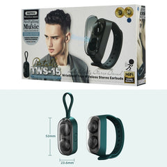 Remax Proda TWS-15 Auriculares estéreo inalámbricos portátiles con Bluetooth 5.0 y estilo pulsera