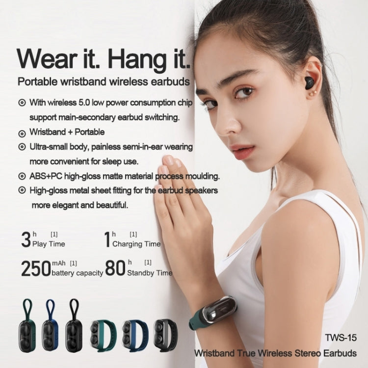 Remax Proda TWS-15 Auriculares estéreo inalámbricos portátiles con Bluetooth 5.0 y estilo pulsera