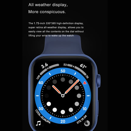 DW35PRO 1.75 inch Color Screen IPX7 Waterproof Smart Watch, Support Bluetooth Answer & Reject / Sleep Monitoring / Heart Rate Monitoring, Style: Silicone Strap, Silicone Strap(Red), Silicone Strap(White), Silicone Strap(Pink), Silicone Strap(Blue)�����...