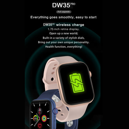 DW35PRO 1.75 inch Color Screen IPX7 Waterproof Smart Watch, Support Bluetooth Answer & Reject / Sleep Monitoring / Heart Rate Monitoring, Style: Steel Strap