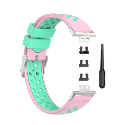 For Huawei Watch Fit 18mm Clasp Style Silicone Two-color Replacement Strap Watchband