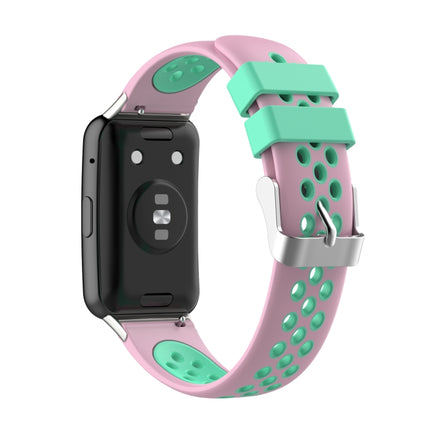 For Huawei Watch Fit 18mm Clasp Style Silicone Two-color Replacement Strap Watchband