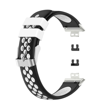 For Huawei Watch Fit 18mm Clasp Style Silicone Two-color Replacement Strap Watchband