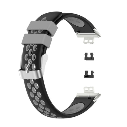 For Huawei Watch Fit 18mm Clasp Style Silicone Two-color Replacement Strap Watchband