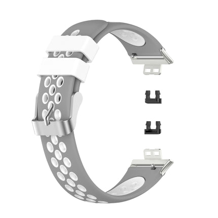 For Huawei Watch Fit 18mm Clasp Style Silicone Two-color Replacement Strap Watchband