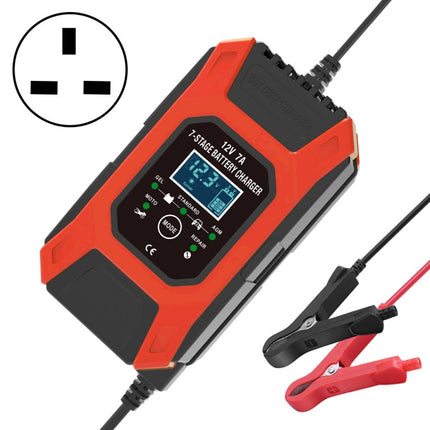 FOXSUR Car / Motorcycle Repair Charger 12V 7A 7-stage + Multi-battery Mode Lead-acid Battery Charger, US Plug, EU Plug, UK Plug