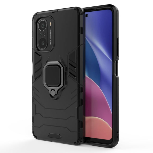 Shockproof PC + TPU Protective Case with Magnetic Ring Holder, For Xiaomi Redmi K40 / K40 Pro