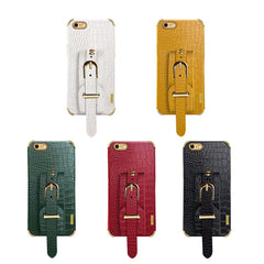 Electroplated TPU Crocodile Pattern Leather Case with Wrist Strap, For iPhone 6, For iPhone SE 2022 / SE 2020 / 8 / 7, For iPhone 8 Plus / 7 Plus, For iPhone XS / X, For iPhone XR, For iPhone XS Max