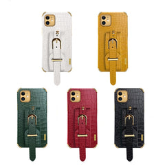 Electroplated TPU Crocodile Pattern Leather Case with Wrist Strap, For iPhone 11, For iPhone 11 Pro, For iPhone 11 Pro Max, For iPhone 12 mini, For iPhone 12, For iPhone 12 Pro