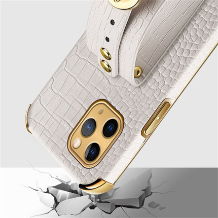 Electroplated TPU Crocodile Pattern Leather Case with Wrist Strap, For iPhone 11 Pro Max, For iPhone 12 mini, For iPhone 12, For iPhone 12 Pro
