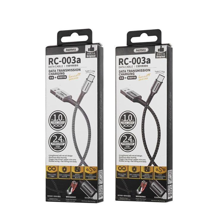 Cable de datos de carga Remax 2.4A Barrett Series, longitud: 1 m, tipo C, 8 pines