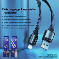 Remax 2.4A Platinum Pro Charging Data Cable, Length: 1m, Type-C, 8 Pin, Micro USB