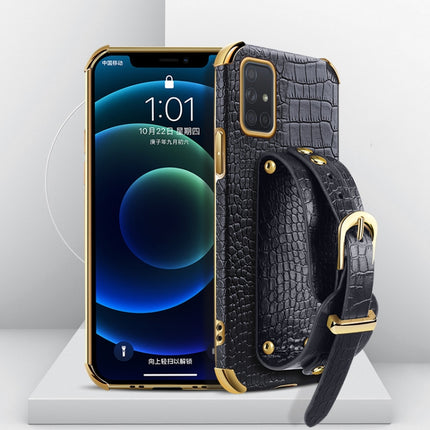 Electroplated TPU Crocodile Pattern Leather Case with Wrist Strap, For Samsung Galaxy A51 4G, For Samsung Galaxy A71 4G, For Samsung Galaxy S20, For Samsung Galaxy S20+
