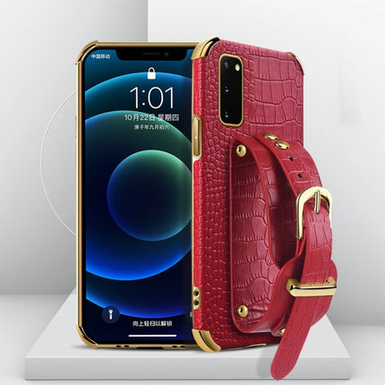 Electroplated TPU Crocodile Pattern Leather Case with Wrist Strap, For Samsung Galaxy A51 4G, For Samsung Galaxy A71 4G, For Samsung Galaxy S20, For Samsung Galaxy S20+