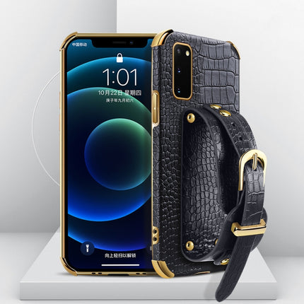 Electroplated TPU Crocodile Pattern Leather Case with Wrist Strap, For Samsung Galaxy A51 4G, For Samsung Galaxy A71 4G, For Samsung Galaxy S20, For Samsung Galaxy S20+