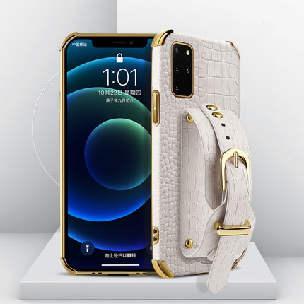 Electroplated TPU Crocodile Pattern Leather Case with Wrist Strap, For Samsung Galaxy A51 4G, For Samsung Galaxy A71 4G, For Samsung Galaxy S20, For Samsung Galaxy S20+
