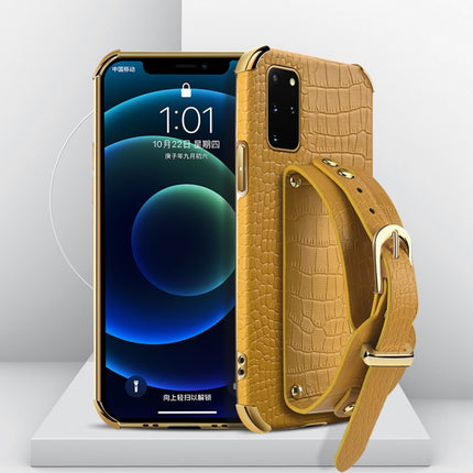 Electroplated TPU Crocodile Pattern Leather Case with Wrist Strap, For Samsung Galaxy A51 4G, For Samsung Galaxy A71 4G, For Samsung Galaxy S20, For Samsung Galaxy S20+