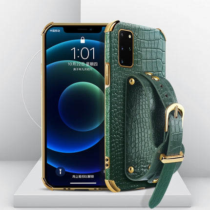 Electroplated TPU Crocodile Pattern Leather Case with Wrist Strap, For Samsung Galaxy A51 4G, For Samsung Galaxy A71 4G, For Samsung Galaxy S20, For Samsung Galaxy S20+