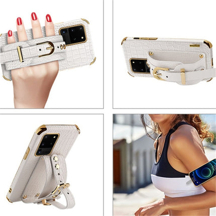 Electroplated TPU Crocodile Pattern Leather Case with Wrist Strap, For Samsung Galaxy S20 Ultra