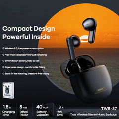 Remax TWS-37 Bluetooth 5.1 True Wirelss Stereo Music Bluetooth Earphone