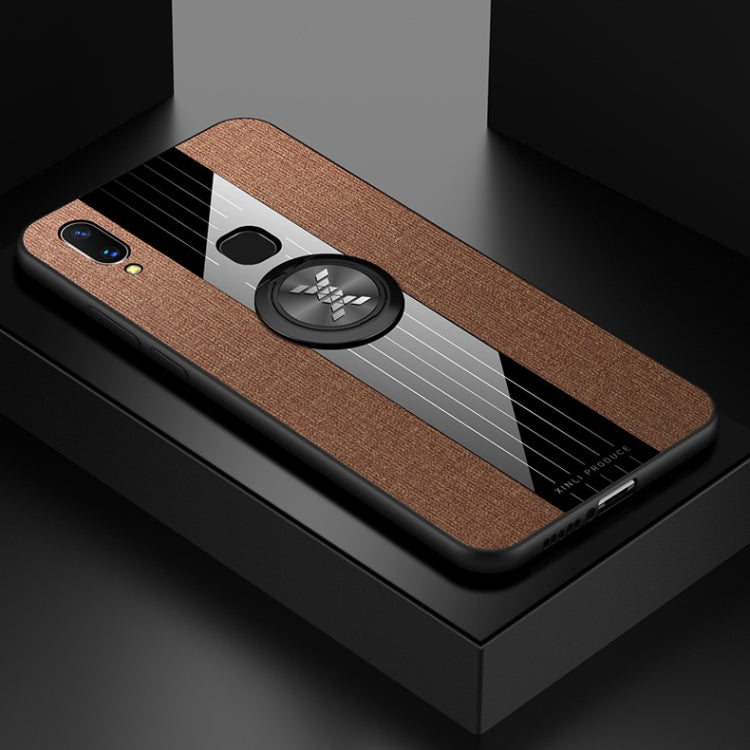 XINLI Stitching Cloth Textue Shockproof TPU Protective Case with Ring Holder, For Vivo X20, For Vivo X21, For Vivo X21i, For Vivo X21UD