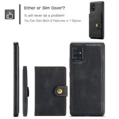 JEEHOOD Retro Magnetic Detachable Protective Case with Wallet & Card Slot & Holder, For Samsung Galaxy A51 5G, For Samsung Galaxy A71 5G
