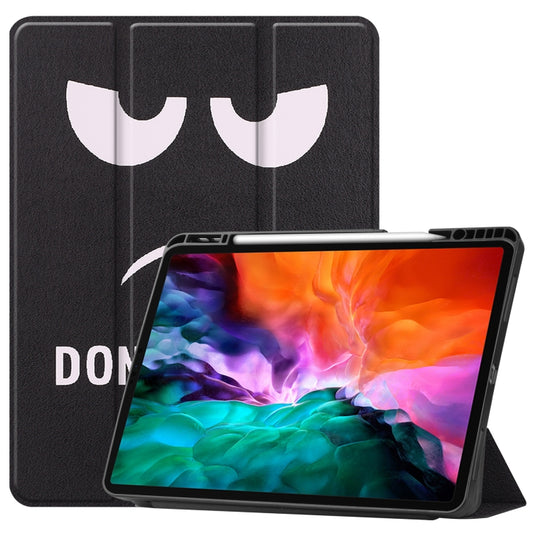 Farbige Zeichnung Horizontal Flip TPU + PU Ledertasche mit dreifach klappbarem Halter &amp; Schlaf-/Weckfunktion &amp; Stiftschlitz, für iPad Pro 12.9 2022/2021