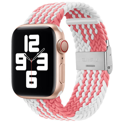 Braided + Stainless Steel Replacement Watchbands For Apple Watch Series 6 & SE & 5 & 4 40mm / 3 & 2 & 1 38mm, For Apple Watch Series 8&7 41mm / SE 2&6&SE&5&4 40mm / 3&2&1 38mm, For Apple Watch Series 7 41mm / 6 & SE & 5 & 4 40mm