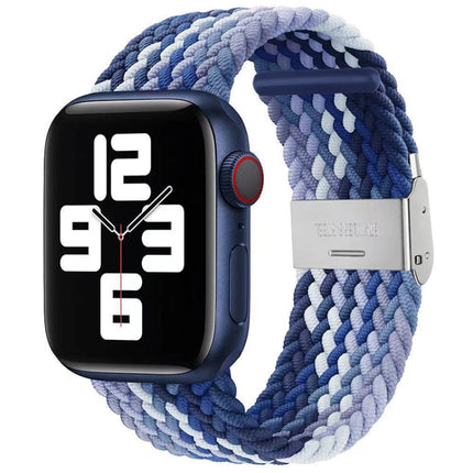 Braided + Stainless Steel Replacement Watchbands For Apple Watch Series 6 & SE & 5 & 4 40mm / 3 & 2 & 1 38mm, For Apple Watch Series 8&7 41mm / SE 2&6&SE&5&4 40mm / 3&2&1 38mm, For Apple Watch Series 7 41mm / 6 & SE & 5 & 4 40mm