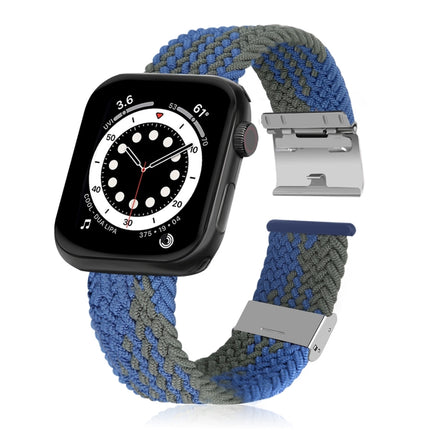 Braided + Stainless Steel Replacement Watchbands For Apple Watch Series 6 & SE & 5 & 4 44mm / 3 & 2 & 1 42mm, For Apple Watch Series 7 45mm / 6 & SE & 5 & 4 44mm / 3 & 2 & 1 42mm