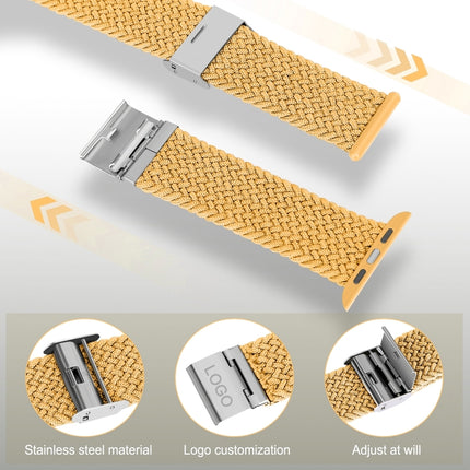 Braided + Stainless Steel Replacement Watchbands For Apple Watch Series 6 & SE & 5 & 4 44mm / 3 & 2 & 1 42mm, For Apple Watch Series 7 45mm / 6 & SE & 5 & 4 44mm / 3 & 2 & 1 42mm