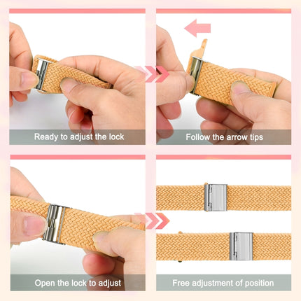 Braided + Stainless Steel Replacement Watchbands For Apple Watch Series 6 & SE & 5 & 4 44mm / 3 & 2 & 1 42mm, For Apple Watch Series 7 45mm / 6 & SE & 5 & 4 44mm / 3 & 2 & 1 42mm