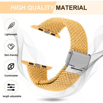 Braided + Stainless Steel Replacement Watchbands For Apple Watch Series 6 & SE & 5 & 4 44mm / 3 & 2 & 1 42mm, For Apple Watch Series 7 45mm / 6 & SE & 5 & 4 44mm / 3 & 2 & 1 42mm