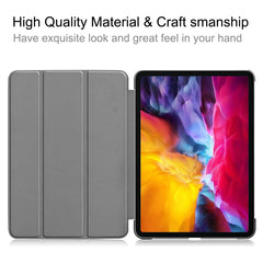 Horizontale Flip-Hülle aus PC + PU-Leder mit farbiger Zeichnung, dreifach klappbarer Halterung und Schlaf-/Weckfunktion, für iPad Pro 11 (2021)