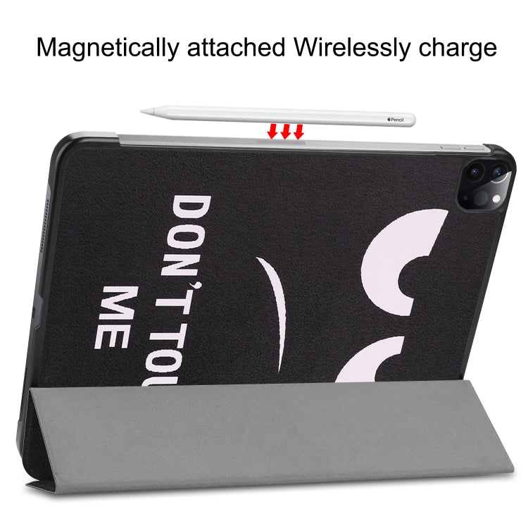 Horizontale Flip-Hülle aus PC + PU-Leder mit farbiger Zeichnung, dreifach klappbarer Halterung und Schlaf-/Weckfunktion, für iPad Pro 11 (2021)
