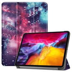 Colored Drawing Horizontal Flip PC + PU Leather Case with Three-folding Holder & Sleep / Wake-up Function, For iPad Pro 11 (2021)