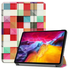 Colored Drawing Horizontal Flip PC + PU Leather Case with Three-folding Holder & Sleep / Wake-up Function, For iPad Pro 11 (2021)