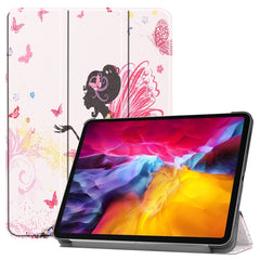 Colored Drawing Horizontal Flip PC + PU Leather Case with Three-folding Holder & Sleep / Wake-up Function, For iPad Pro 11 (2021)