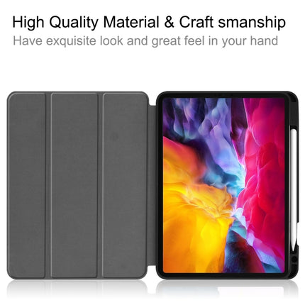 Pure Color Horizontal Flip TPU + PU Leather Case with Three-folding Holder & Sleep / Wake-up Function & Pen Slot, For iPad Pro 11 (2021)