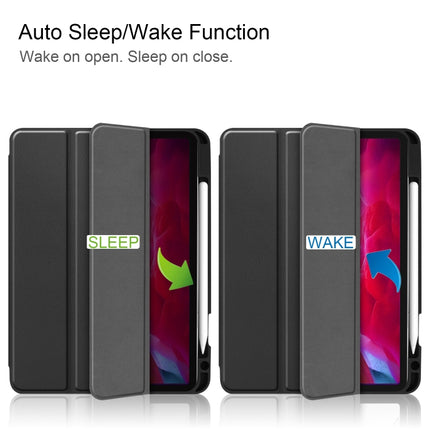 Pure Color Horizontal Flip TPU + PU Leather Case with Three-folding Holder & Sleep / Wake-up Function & Pen Slot, For iPad Pro 11 (2021)