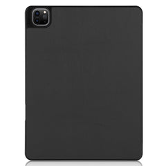 Horizontale Klapphülle aus TPU + PU-Leder mit Wabenstruktur, dreifach klappbarer Halterung und Schlaf-/Weckfunktion sowie Stiftfach, für iPad Pro 12.9 2022/2021