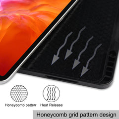 Horizontal Flip Honeycomb TPU + PU Leather Case with Three-folding Holder & Sleep / Wake-up Function & Pen Slot, For iPad Pro 12.9 2022 / 2021