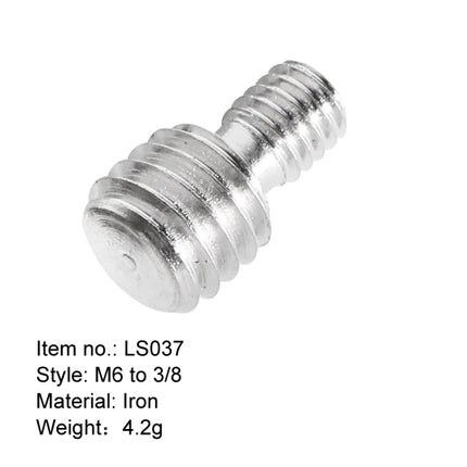 BEXIN LS037 2 PCS M6 to 3/8 inch Conversion Screws Adapter Camera Screws, LS037